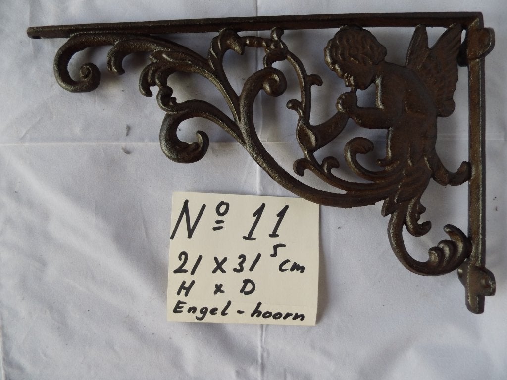 Decoratieve gietijzeren plankdragers met engelmotief hoeken, Ophalen of Verzenden