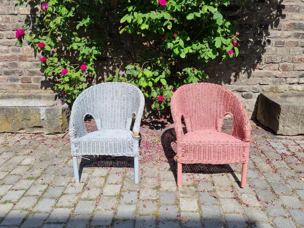 Gratis rotan rieten kinderstoeltjes, Ophalen, Gebruikt, Rotan