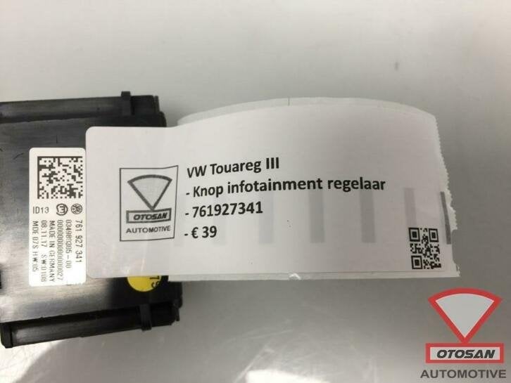 vw touareg iii 2018 knop infotainment regelaar 761927341, Gebruikt, Volkswagen, Volkswagen AG, Berliner Ring 2
38440  Wolfsburg, DE