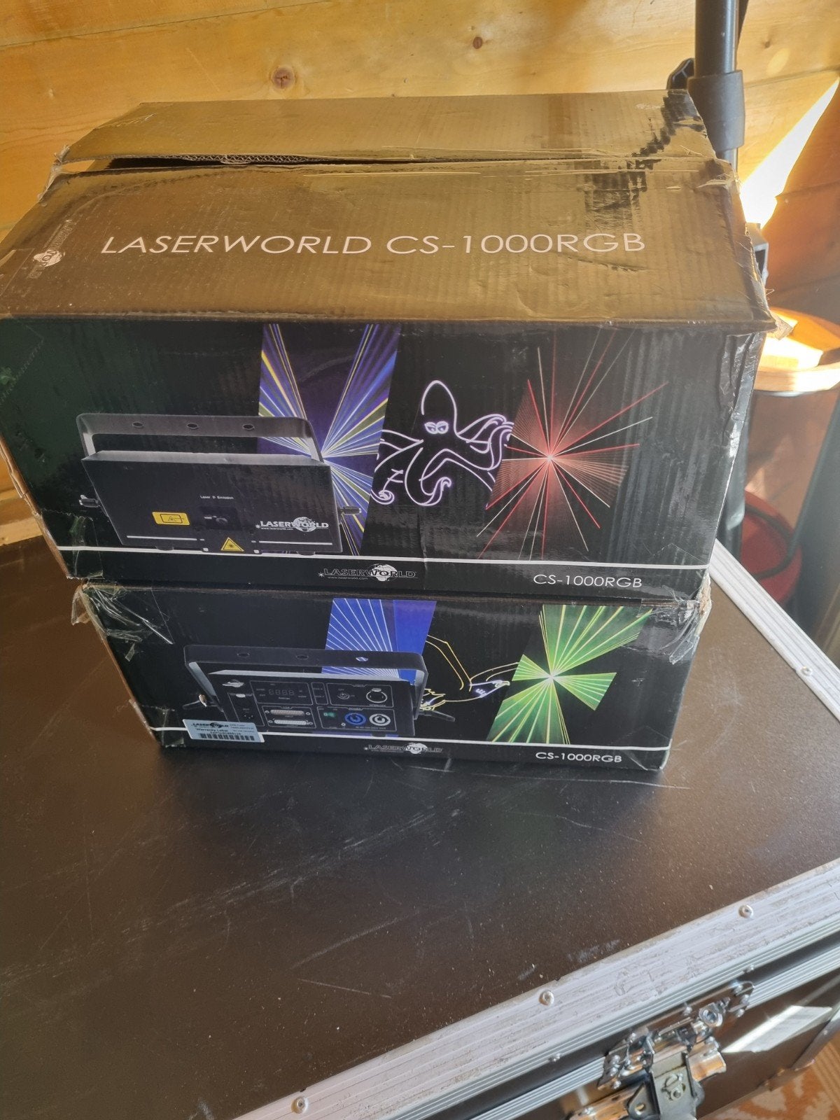 2x Laserworld Cs-1000 Mk3 lasers, Ophalen of Verzenden, Zo goed als nieuw, Laser, Geluidgestuurd