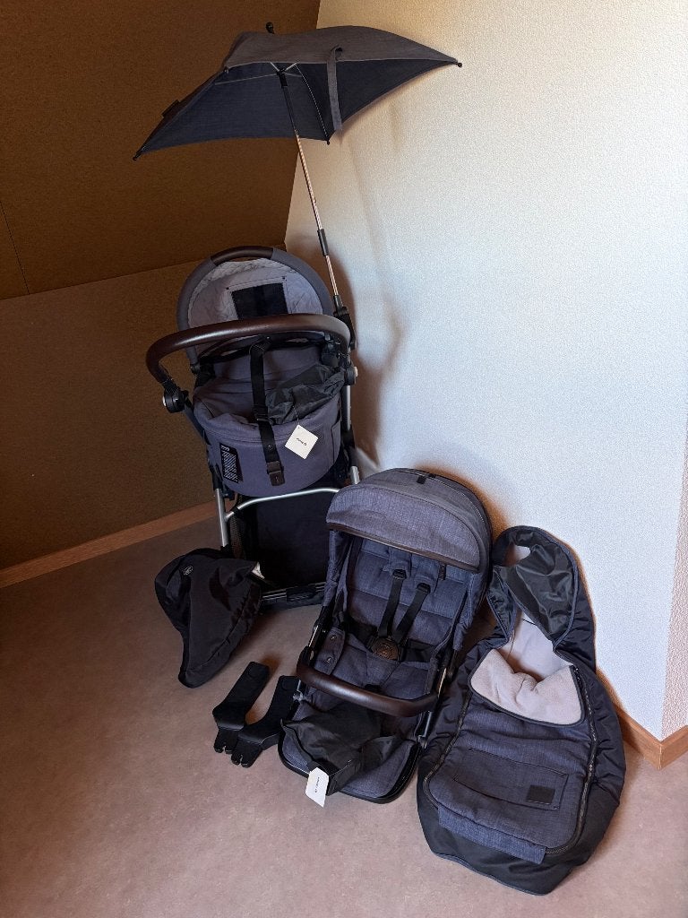 Kinderwagen, buggy, trappelzak en parasol set Mutsy Evo, Ophalen, Zo goed als nieuw, Combiwagen, Mutsy