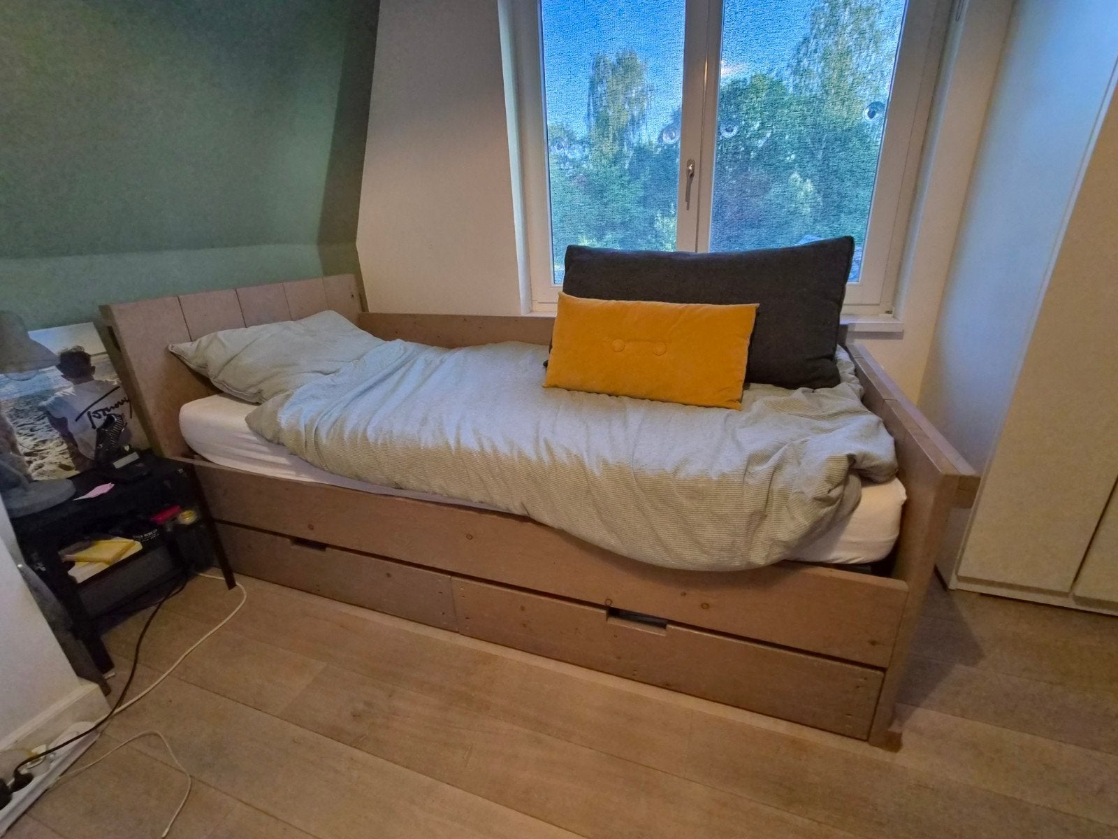 Stoer Bed van steigerhout van Jorg steigerhout 90 x 200, Ophalen, Gebruikt, Eenpersoons, Stoer