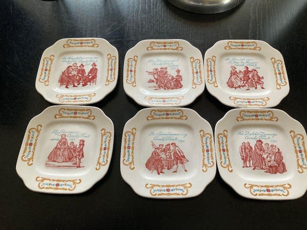 Boch la Louvieres bordjes van Cornelis Troost, Gebruikt, Overige merken, Klassiek, Ophalen of Verzenden