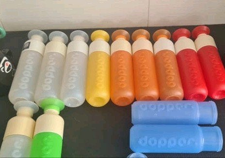Verzameling Dopper flessen in diverse kleuren, Ophalen of Verzenden, Gebruikt