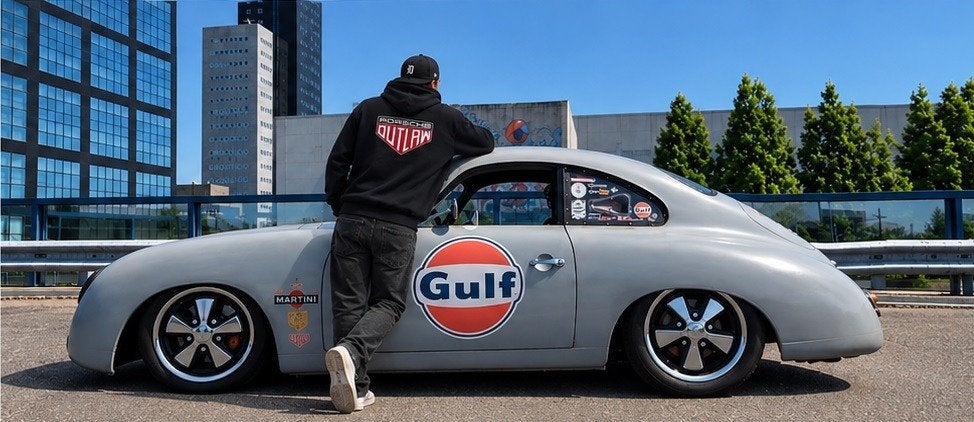 Outlaw porsche Hoodie L, Maat 52/54 (L), Zwart, Ophalen of Verzenden, Nvt