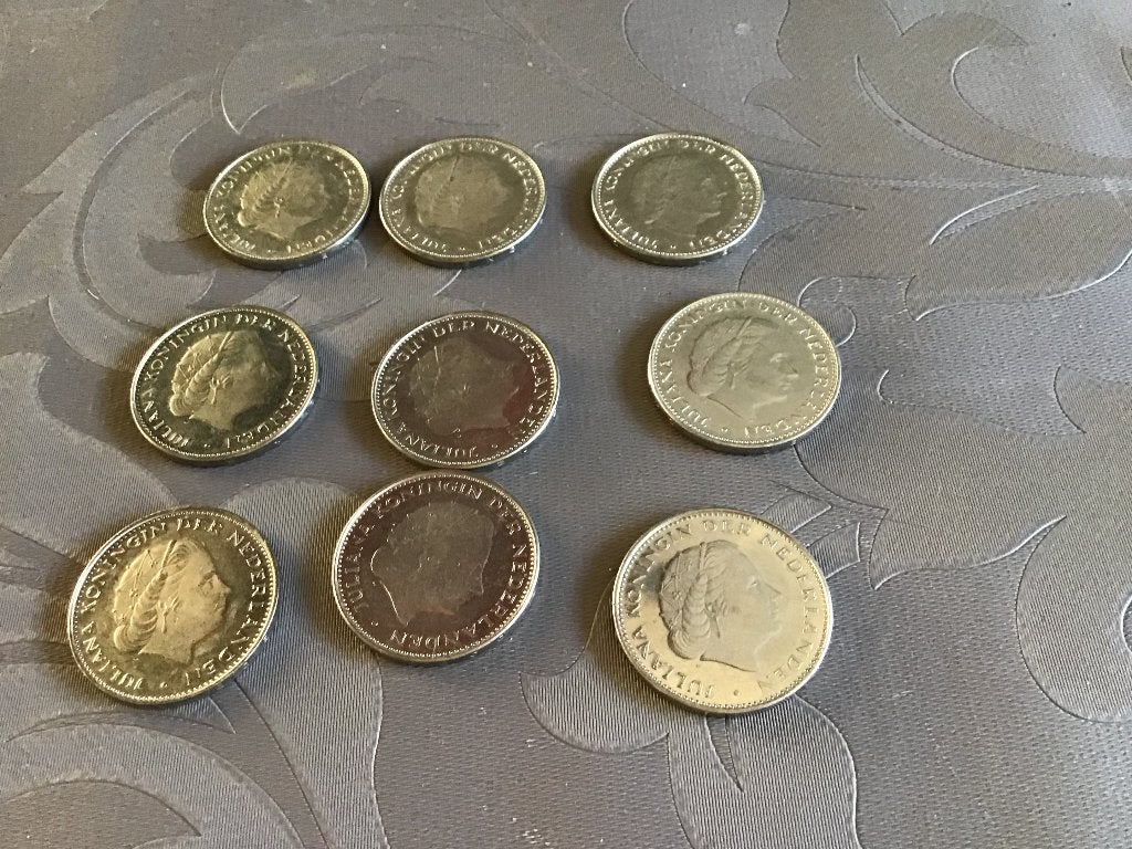 9 Unie van Utrecht Rijksdaalders, Postzegels en Munten, Munten | Nederland, Ophalen of Verzenden, Koningin Juliana, 2½ gulden