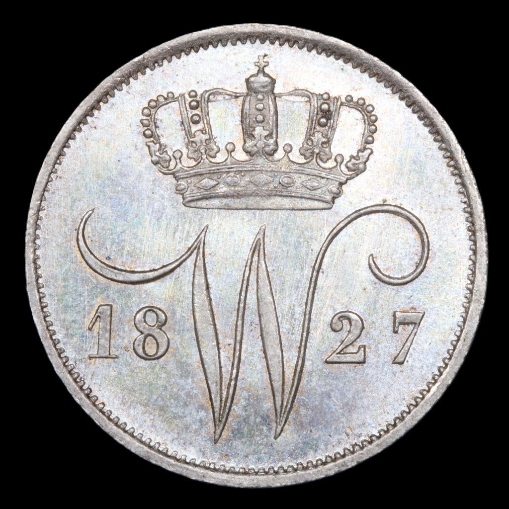 10 cent 1827 Utrecht. Unc., Zilver, Ophalen of Verzenden, 10 cent, Koning Willem I