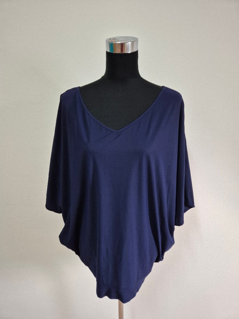 Top81 - Marineblauw LaDress polyamide shirt maat M (1), Maat 38/40 (M), Blauw, Ophalen of Verzenden, Zo goed als nieuw