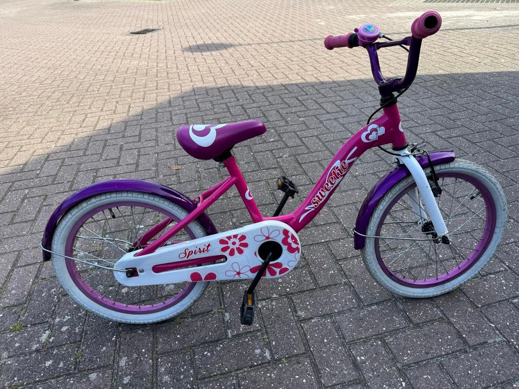 Spirit Sweetie Kinderfiets 16 inch - Roze/Paars, Ophalen of Verzenden, Gebruikt, 16 tot 20 inch