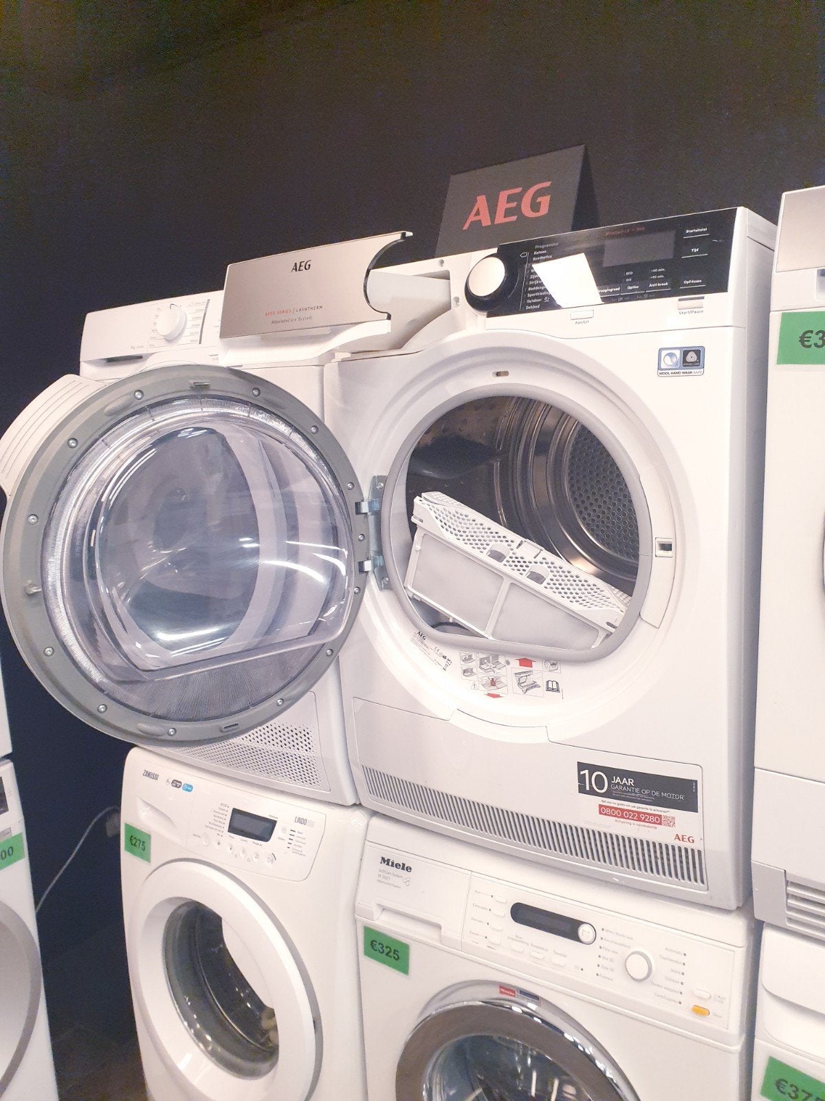 warmte pomp droger AEG 8KG 8000Series A++ 1JAAR GARANTIE, Anti-kreukfase, Overige typen, 8 tot 10 kg, Refurbished