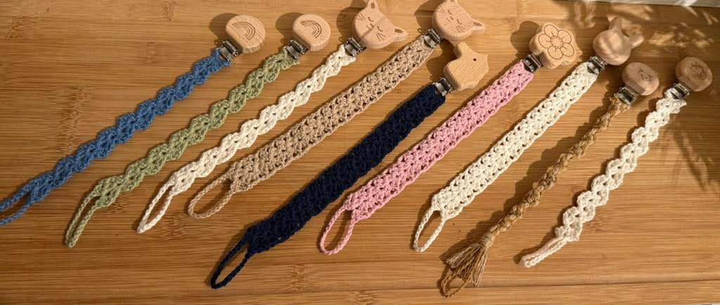 Speenkoord met houten clip, Ophalen of Verzenden, Nieuw, Overige typen