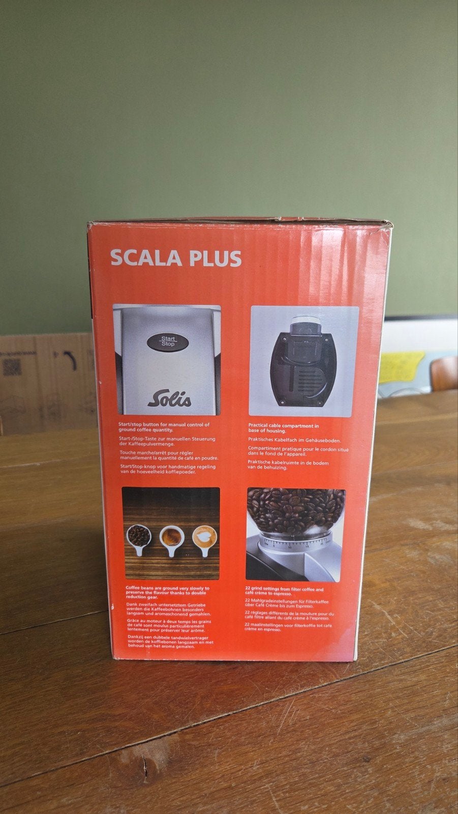 NIEUW! Solis Scala Plus koffiemolen (doos verkleurd), Ophalen of Verzenden