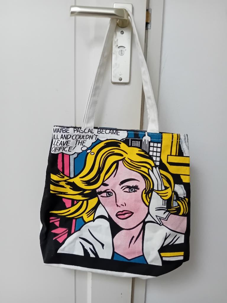 pop art m-maybe roy lichtenstein bedrukte tas, Ophalen of Verzenden, Shopper