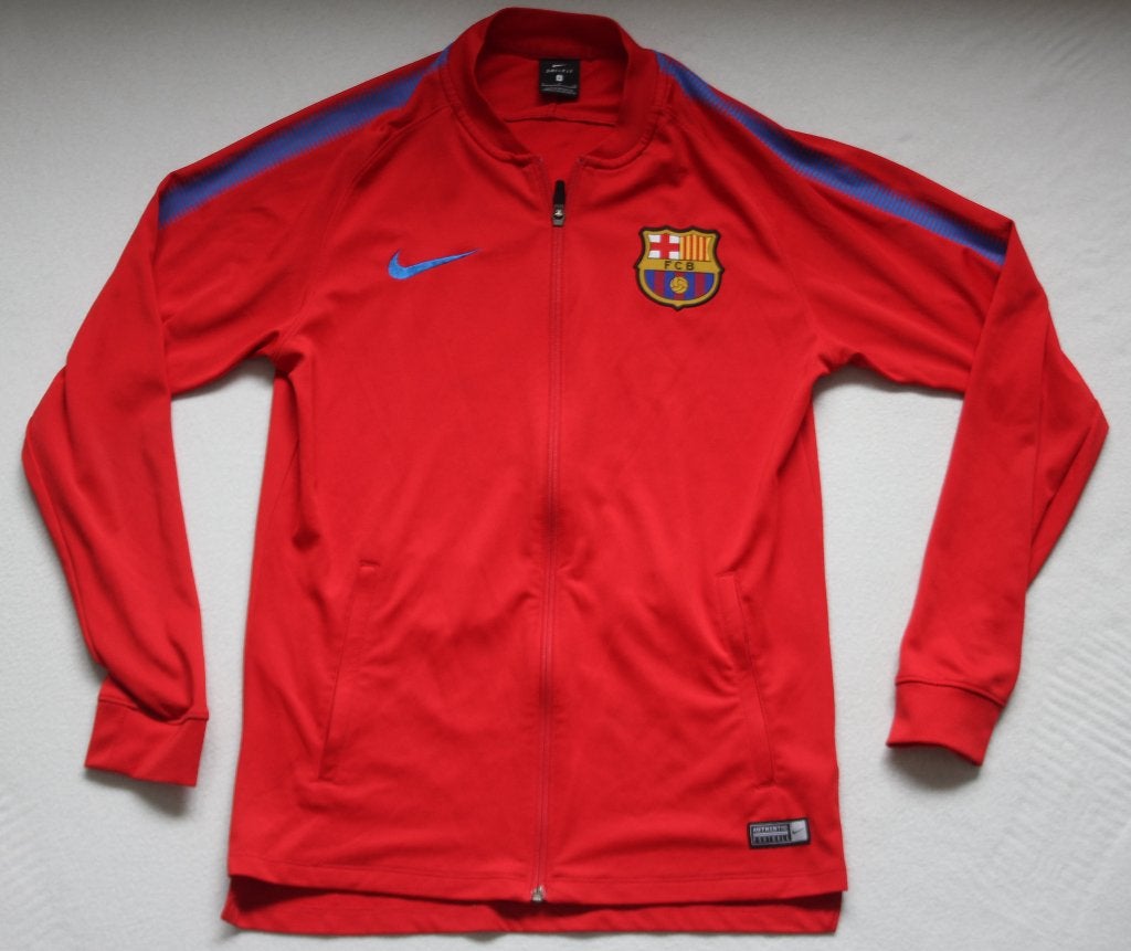 NIKE Voetbaljack BARCELONA maat S (piris), Maat S, Ophalen of Verzenden, Zo goed als nieuw, Trainingspak