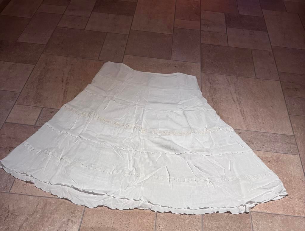 Paprika witte lange rok maat 44, Kleding | Dames, Rokken, S, Wit, Maat 46/48 (XL) of groter, Ophalen of Verzenden