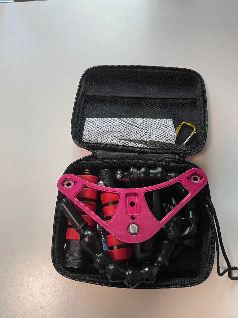 DUIKTRAY IKELITE MET TOEBEHOREN EN TAS, Audio, Tv en Foto, Fotografie | Onderwatercamera's, Gebruikt, Complete set, Meer dan 40 meter