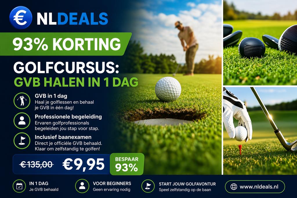 Golfcursus: GVB halen in 1 dag - 93% korting!, Ophalen, Nieuw, Overige typen, Overige merken