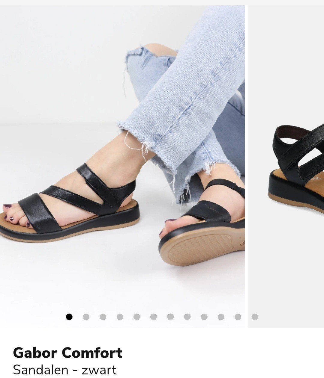 Gabor Comfort sandalen zwart leer maat 38,5, Kleding | Dames, Schoenen, Gabor Comfort, Zwart, Zo goed als nieuw, Sandalen of Muiltjes