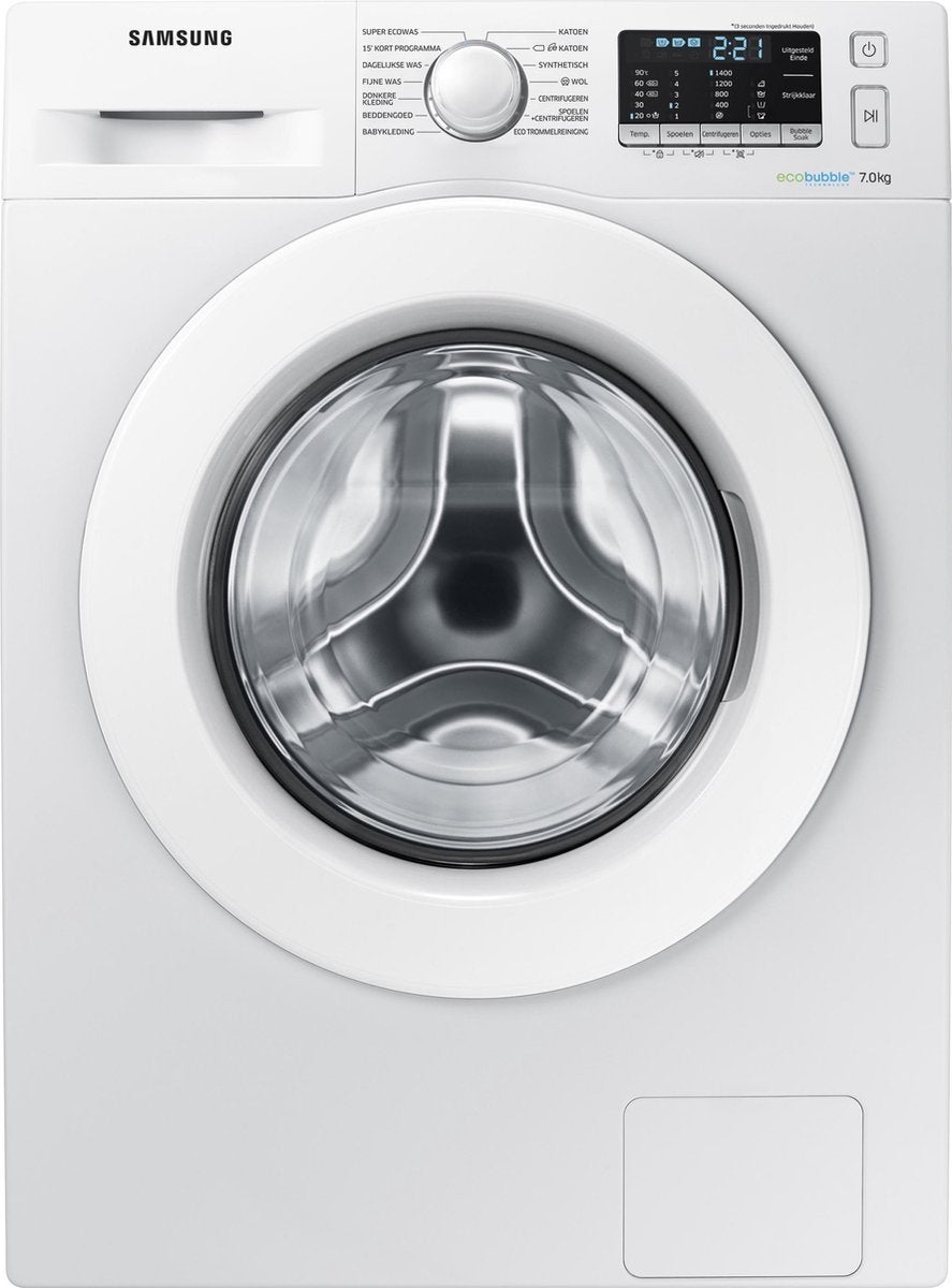 Samsung EcoBubble  Defect , model WW70J5585MW/EN, 7 kg, Ophalen, Niet werkend, 85 tot 90 cm, 1200 tot 1600 toeren