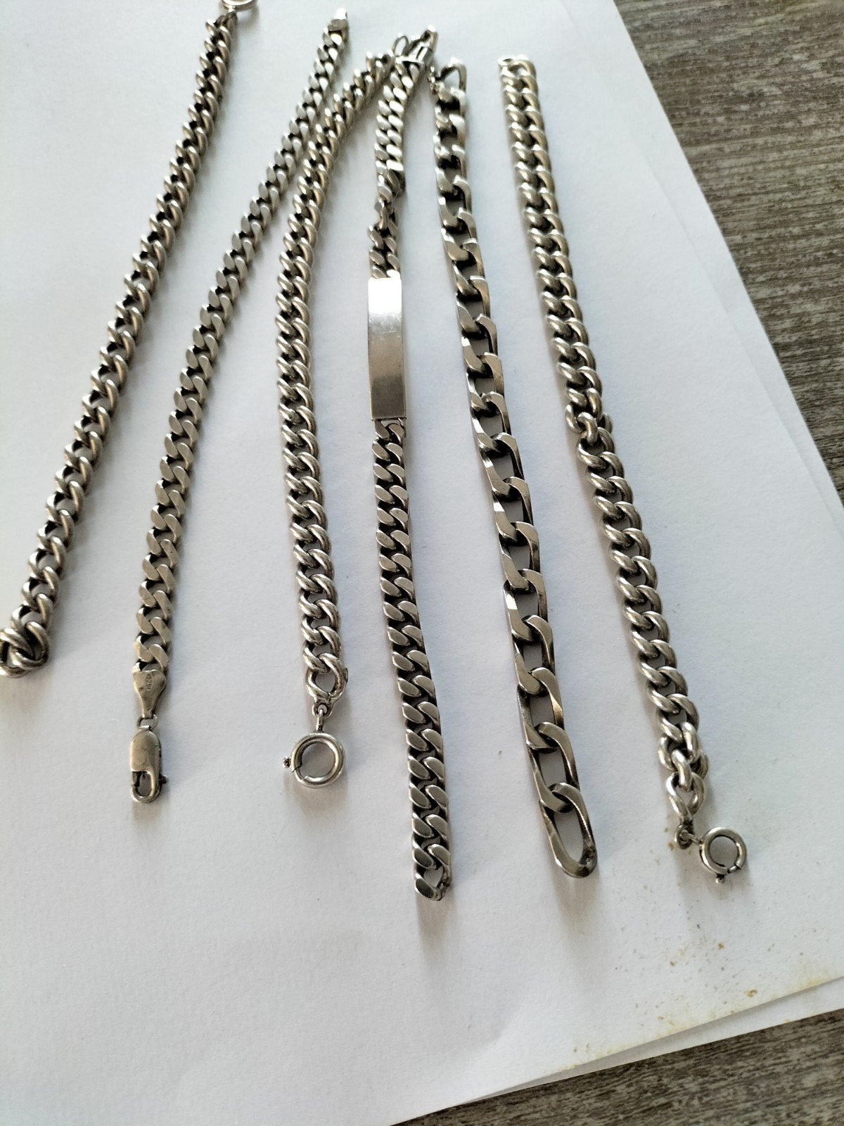 6 Oude Zilveren Gourmet Zware Armbanden, Sieraden, Tassen en Uiterlijk, Armbanden, Ophalen of Verzenden, Zo goed als nieuw, Zilver