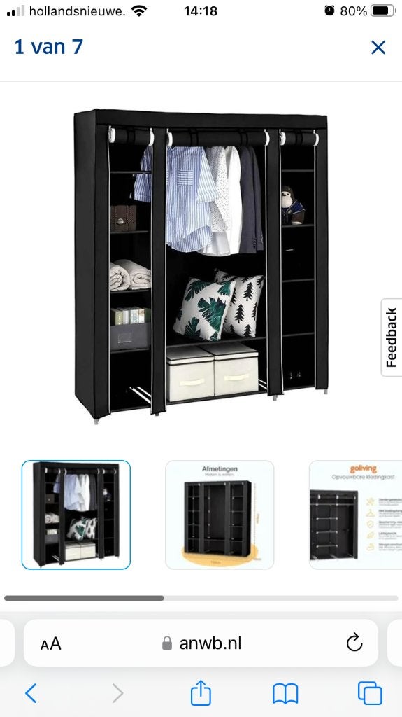 Gratis! 2x Opvouwbare Kledingkast, Ophalen, Gebruikt, 50 tot 100 cm, 150 tot 200 cm