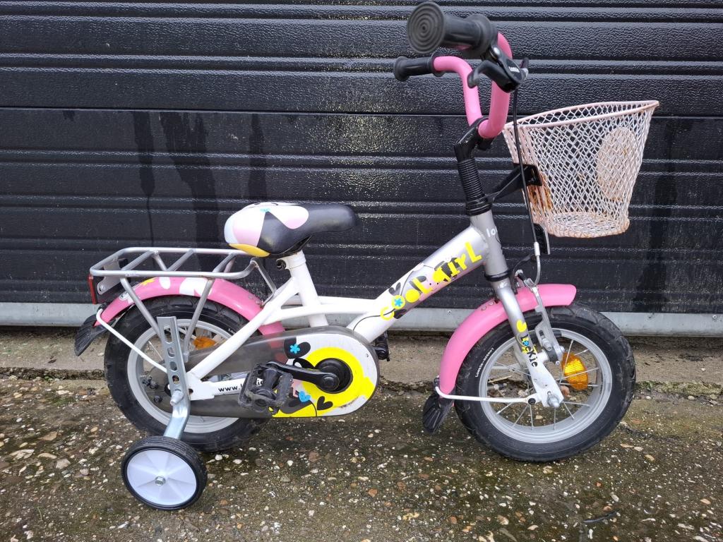 12 inch Loekie gool girl meisjesfiets met zijwieltjes, Zijwieltjes, Loekie, Niet ingevuld, Minder dan 16 inch