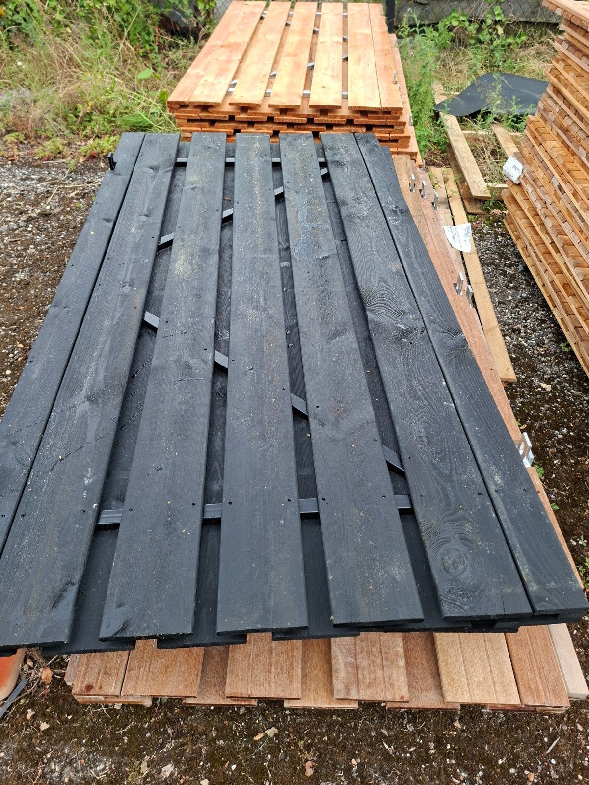 Nieuwe Zwarte Schuttingdeur met Stalen Frame 100x195, Ophalen