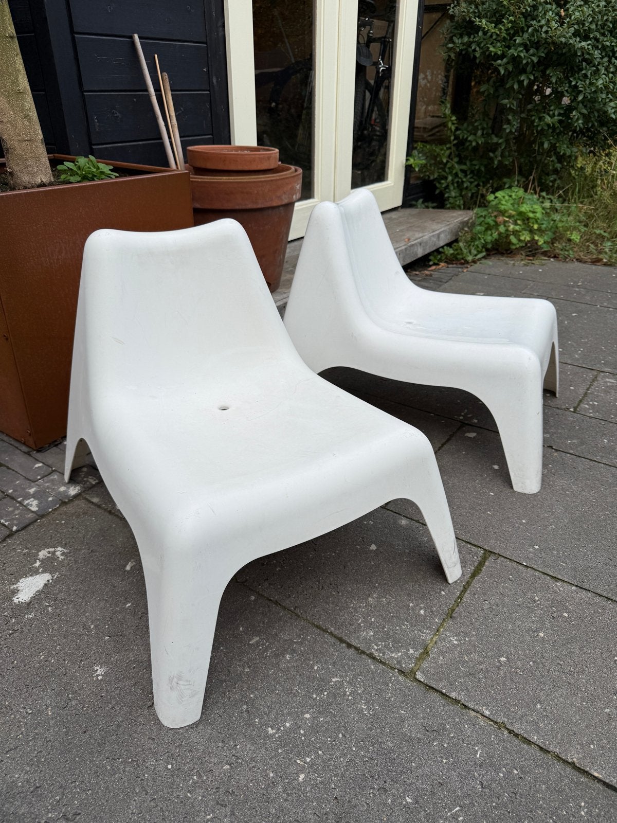 Ikea Bunso witte kunststof kinder stoelen (2 stuks), Ophalen, Gebruikt, Stoel(en)