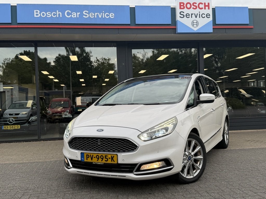 Ford S-Max 2.0 Vignale Full options. “NAP” orgineel NL 1, Auto's, Euro 6, 4 cilinders, Wit, Bedrijf
