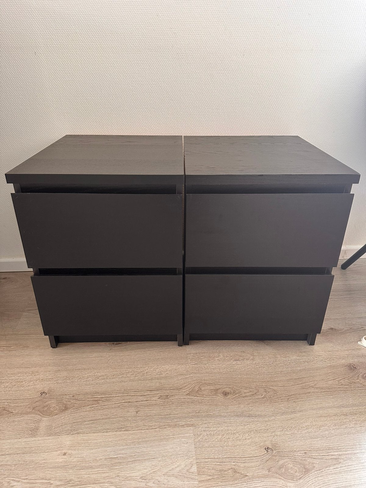 Ikea malm nachtkastjes 2 stuks, Ophalen, 1 of 2 laden, 50 tot 100 cm, Zo goed als nieuw