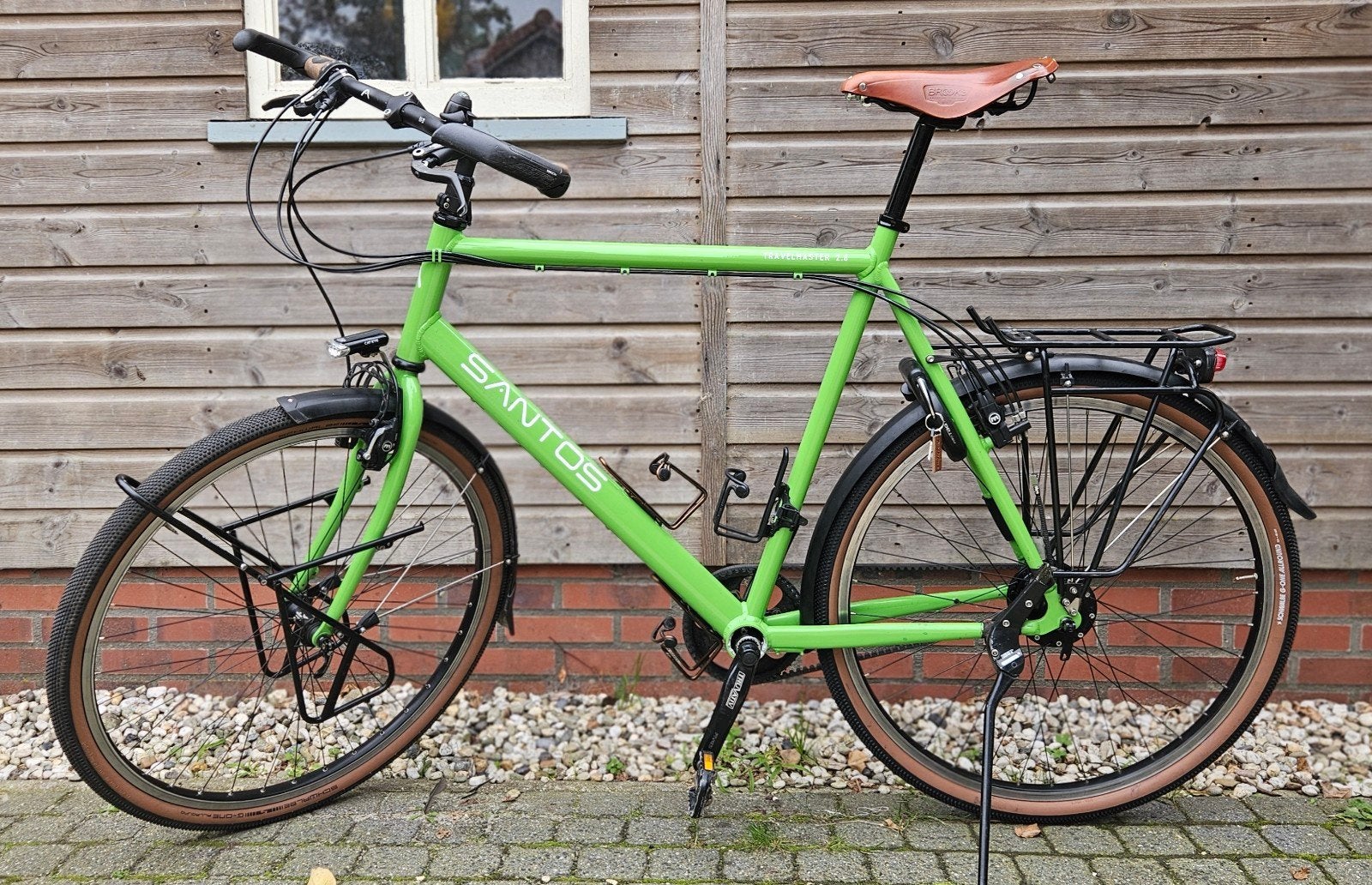 Santos Travelmaster R+r Custom Pure Green, 66 cm, 28 inch, Gebruikt, 10 tot 15 versnellingen, Velgrem