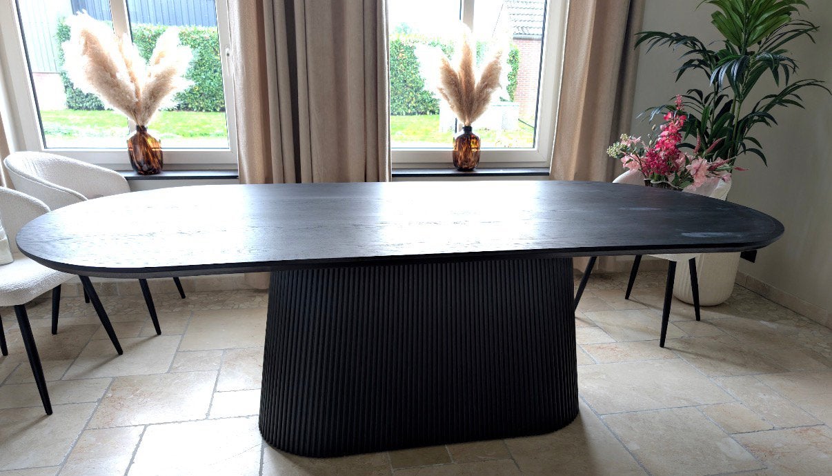 Eettafel, Ophalen, Eikenhout, 200 cm of meer, 50 tot 100 cm