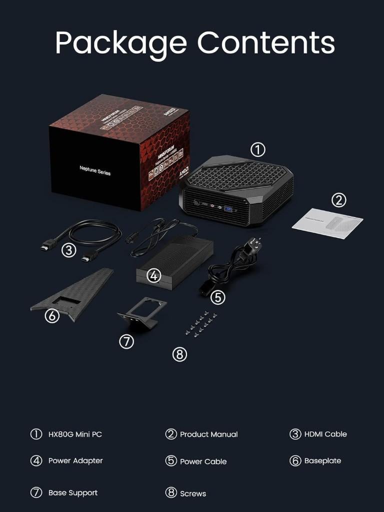 MINISFORUM Mini PC HX80G AMD Ryzen 7 5800H , 32/512, Minisforum, Gebruikt, 32 GB, AMD Ryzen 7