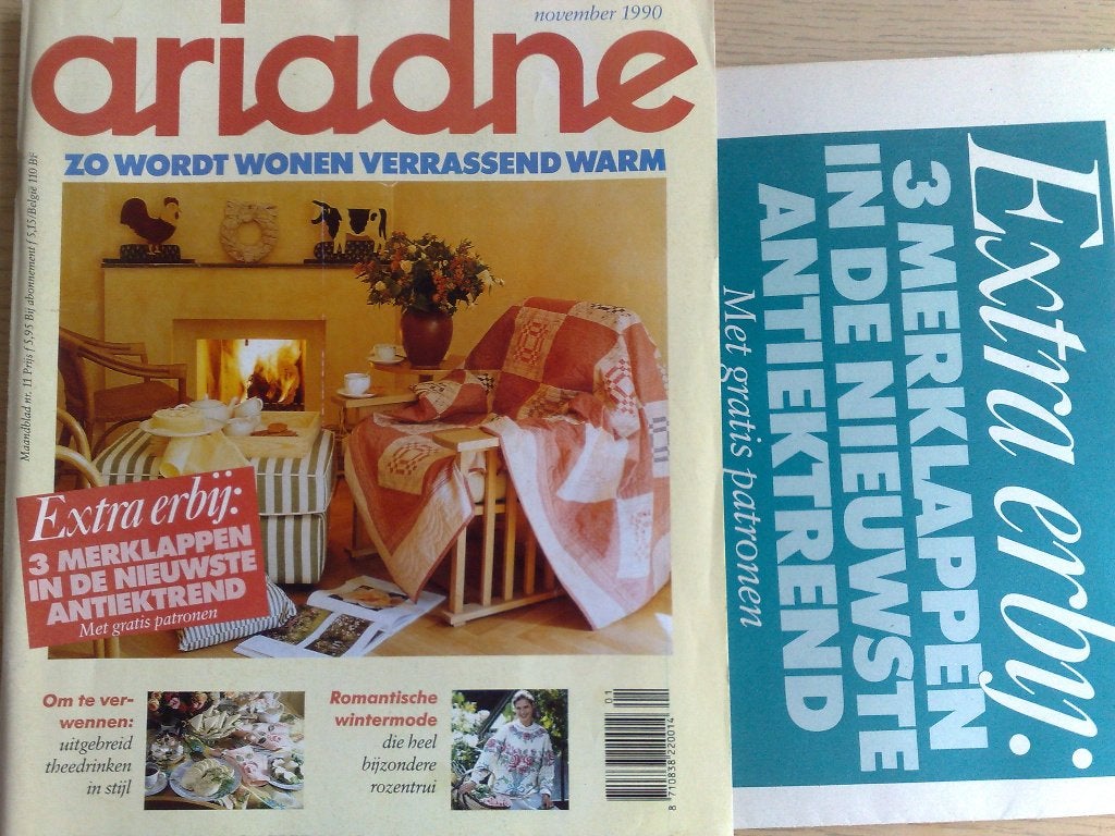 Ariadne november 1990 , extra 3 merklappen, Verzenden, Zo goed als nieuw, Patroon