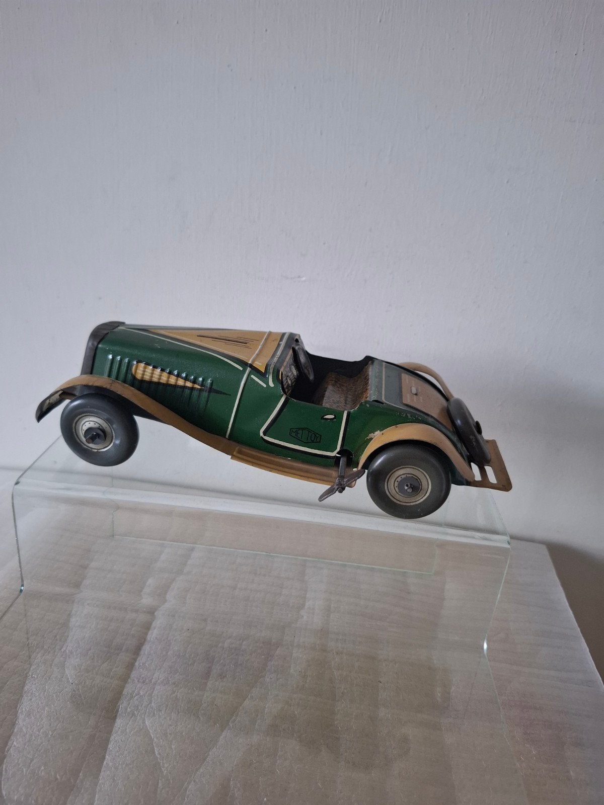 Blikken Mettoy MG sports car de werking is goed zie foto's, Ophalen of Verzenden