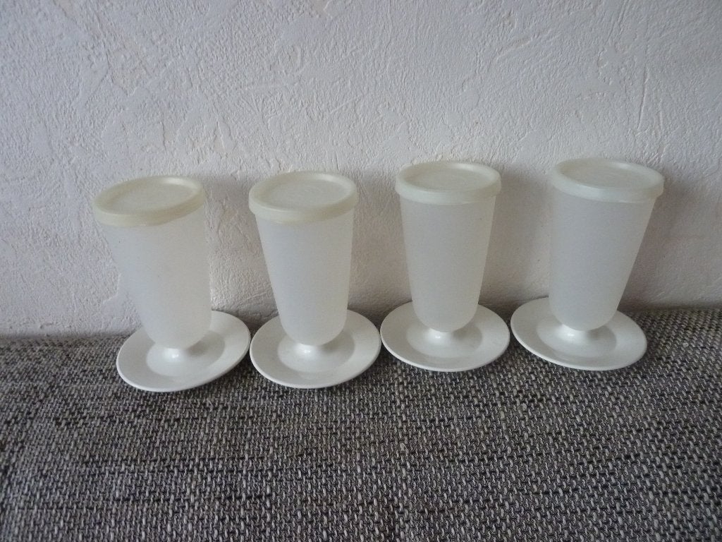Tupperware Hoge IJS COUPES - 4 wit  / 6 Grijs, Wit, Overige typen, Ophalen of Verzenden, Zo goed als nieuw