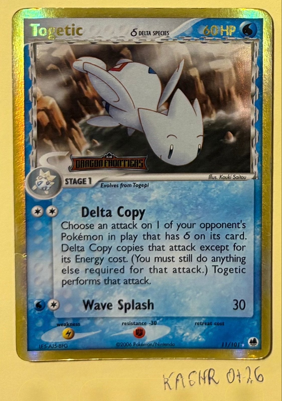 Pokémon Kaart Togetic 11/101 Holo, Ophalen of Verzenden, Gebruikt, Losse kaart, Foil