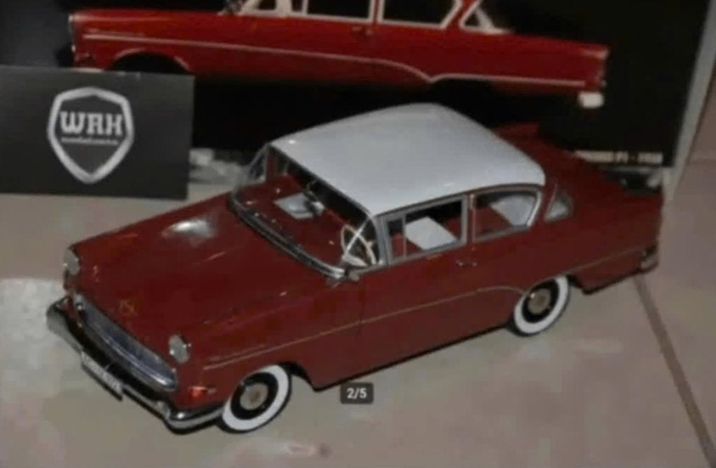 1:18 OPEL REKORD P1 bordeaux red Minichamps in box WRH, Verzenden, Zo goed als nieuw, Auto, MiniChamps