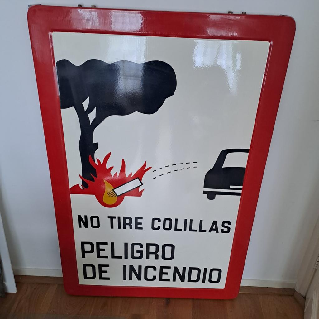 Verkeersbord 136x96cm uit 1979 Spaans metaal, Ophalen, Zo goed als nieuw, Reclamebord