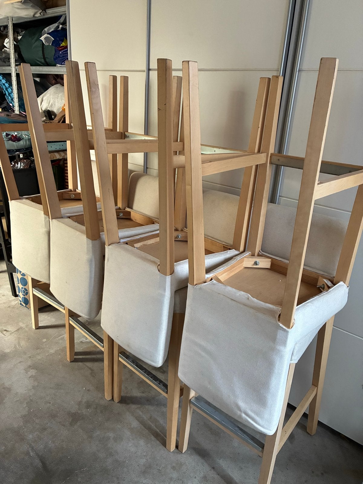 Set van IKEA Henriksdal Barkrukken / Barstoelen (4 stuks), Ophalen, Met voetsteun, 90 cm of meer, Hout
