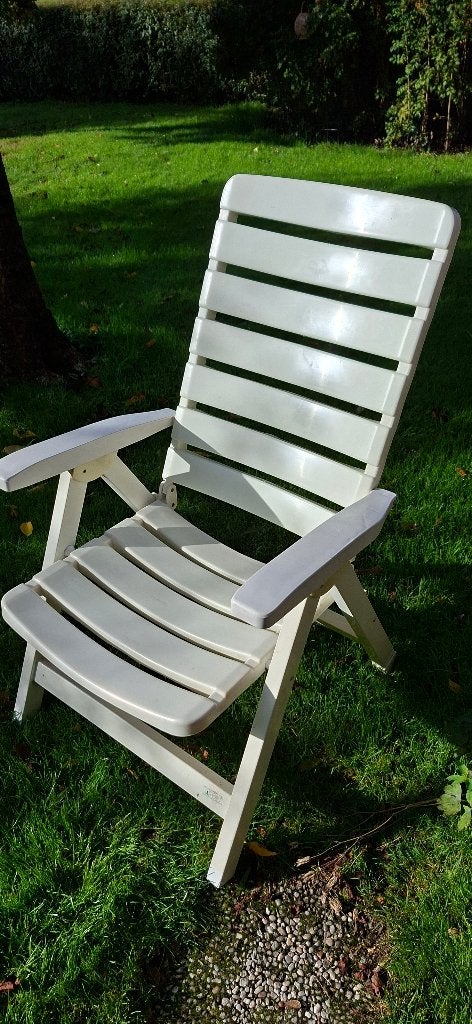 Witte Jardin tuinstoelen, Ophalen, Gebruikt, Kunststof, Inklapbaar