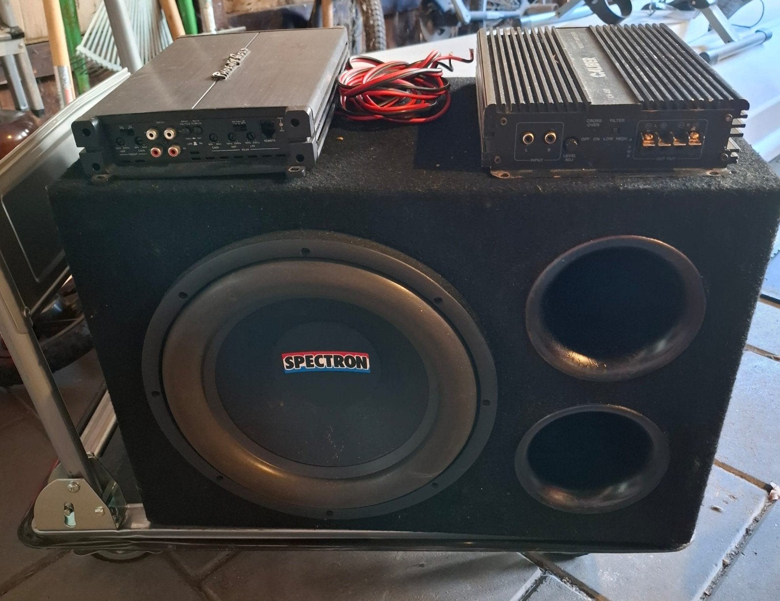 Subwoofer + 2 versterkers,  Phoenix gold, Caliber, Spectron, Ophalen, Gebruikt