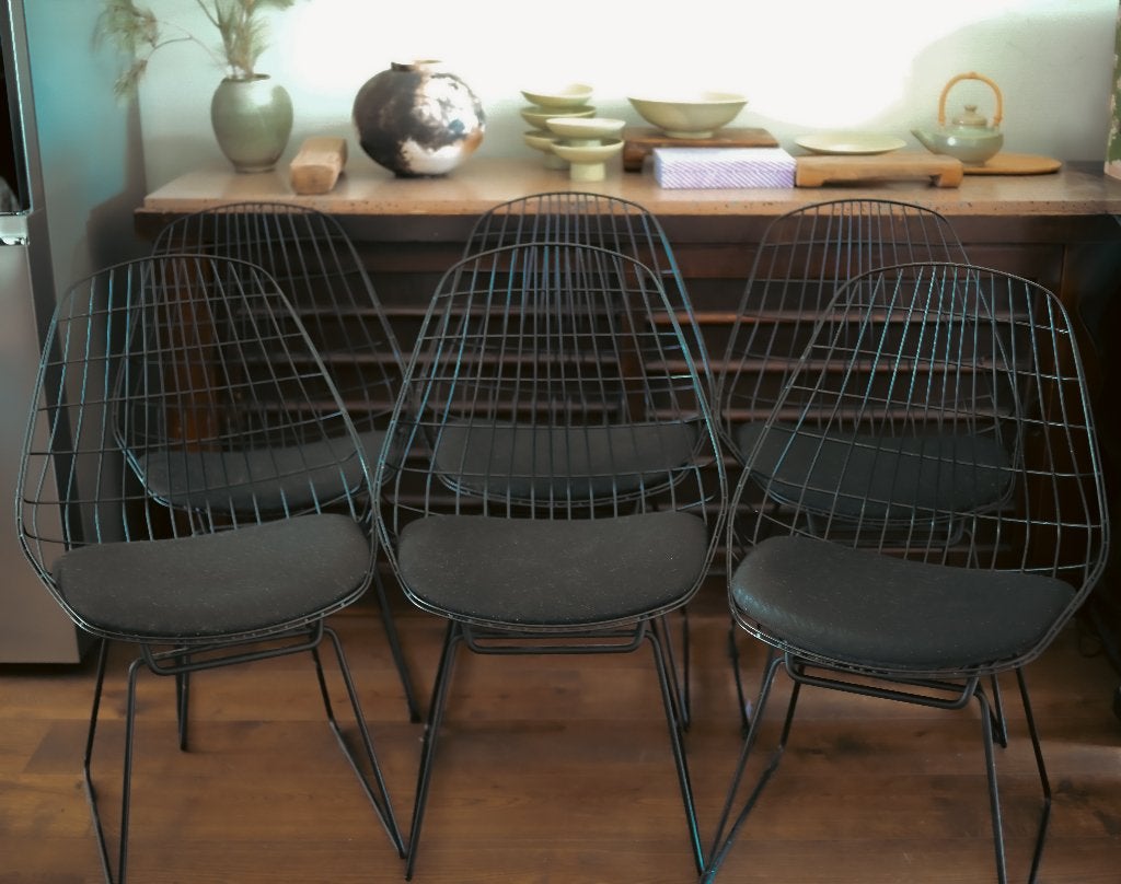 Set van 6 Pastoe SM05 draadstoelen – Cees Braakman (Zwart), Ophalen, Gebruikt, Zwart, Metaal