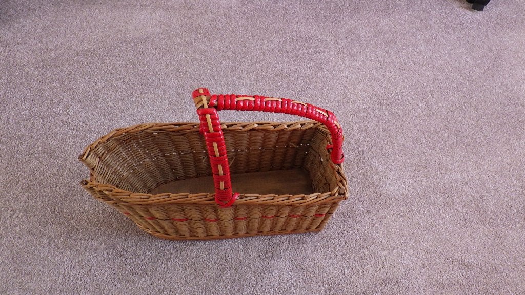 oud retro mandje voor wijnfles, Verzamelen, Ophalen of Verzenden, Huis en Inrichting