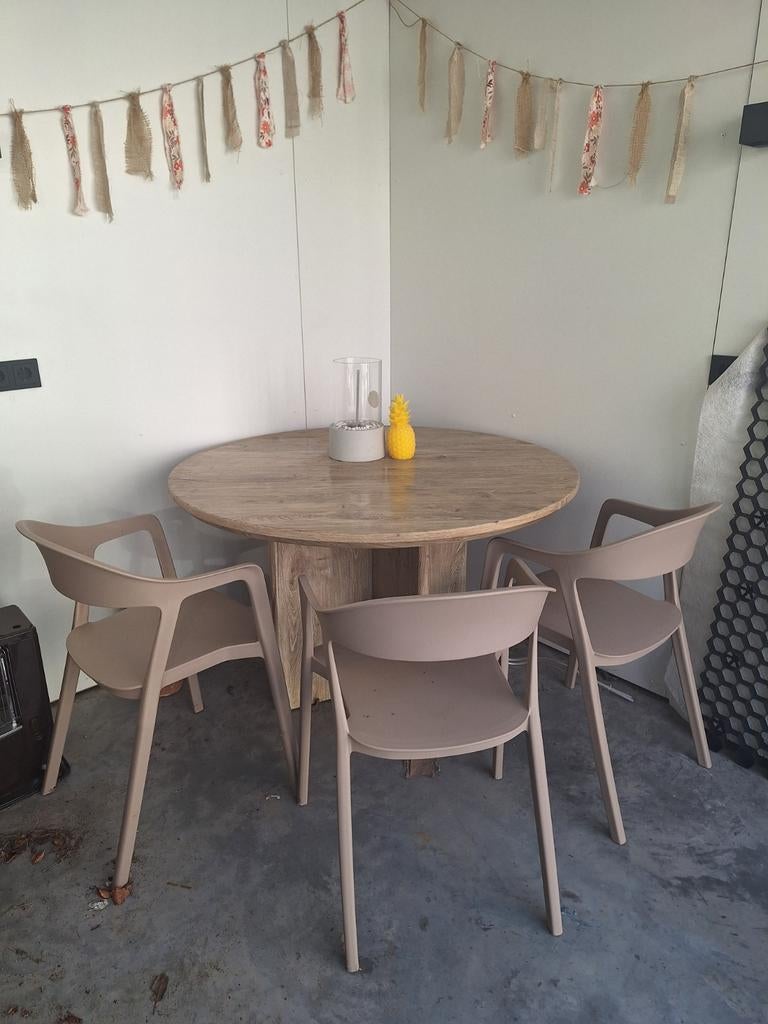 Kwantum ronde eettafel 120 cm - Japandi, Huis en Inrichting, Tafels | Eettafels, Ophalen, Japandi, landelijk, chiq, Rond, Zo goed als nieuw