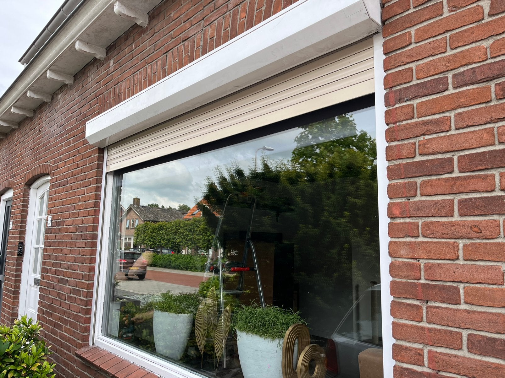 Rolluik 2.50m breed handbediend, Ophalen, Gebruikt, 200 cm of meer, Wit