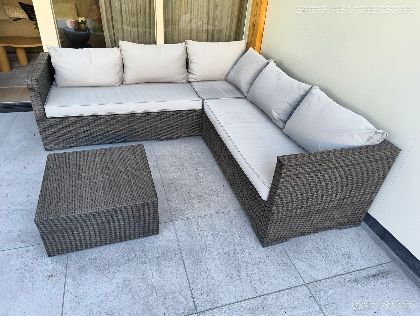 Loungeset met Kussens, Tuin en Terras, Ophalen, 5 zitplaatsen, Gebruikt, Bank