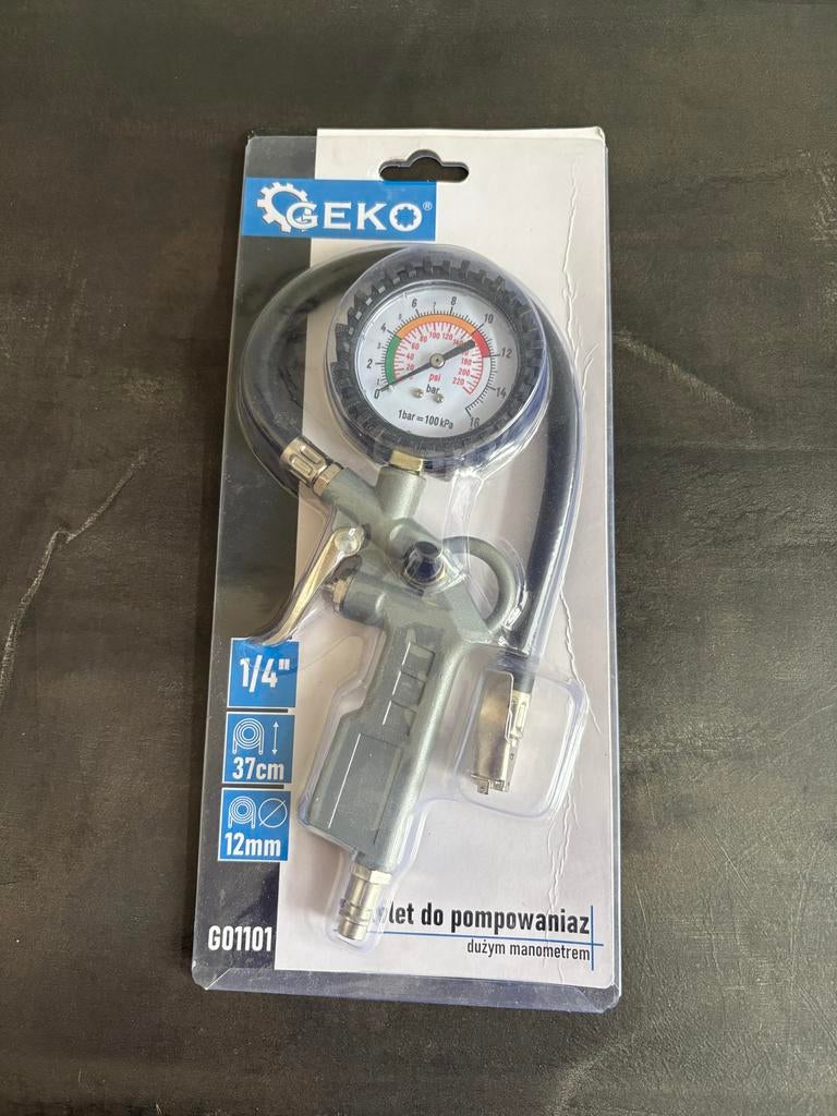 Geko Bandenpomp met Manometer - Nieuw in Verpakking, Eu, Eu, Nieuw, Ophalen of Verzenden