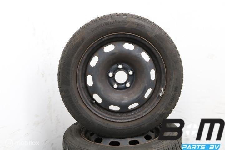 Org 15 inch velgen + winterbanden VW Polo 6R / 6C 1J0601027Q, Gebruikt, 15 inch, Banden en Velgen