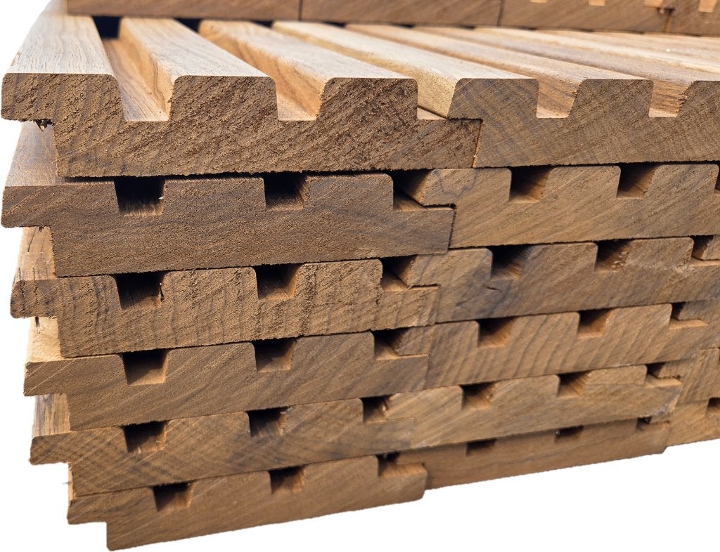 21.7 m2 triple rhombus profiel 27 mm dik - nr: HP321, Ophalen, Planken, Nieuw, Hardhout